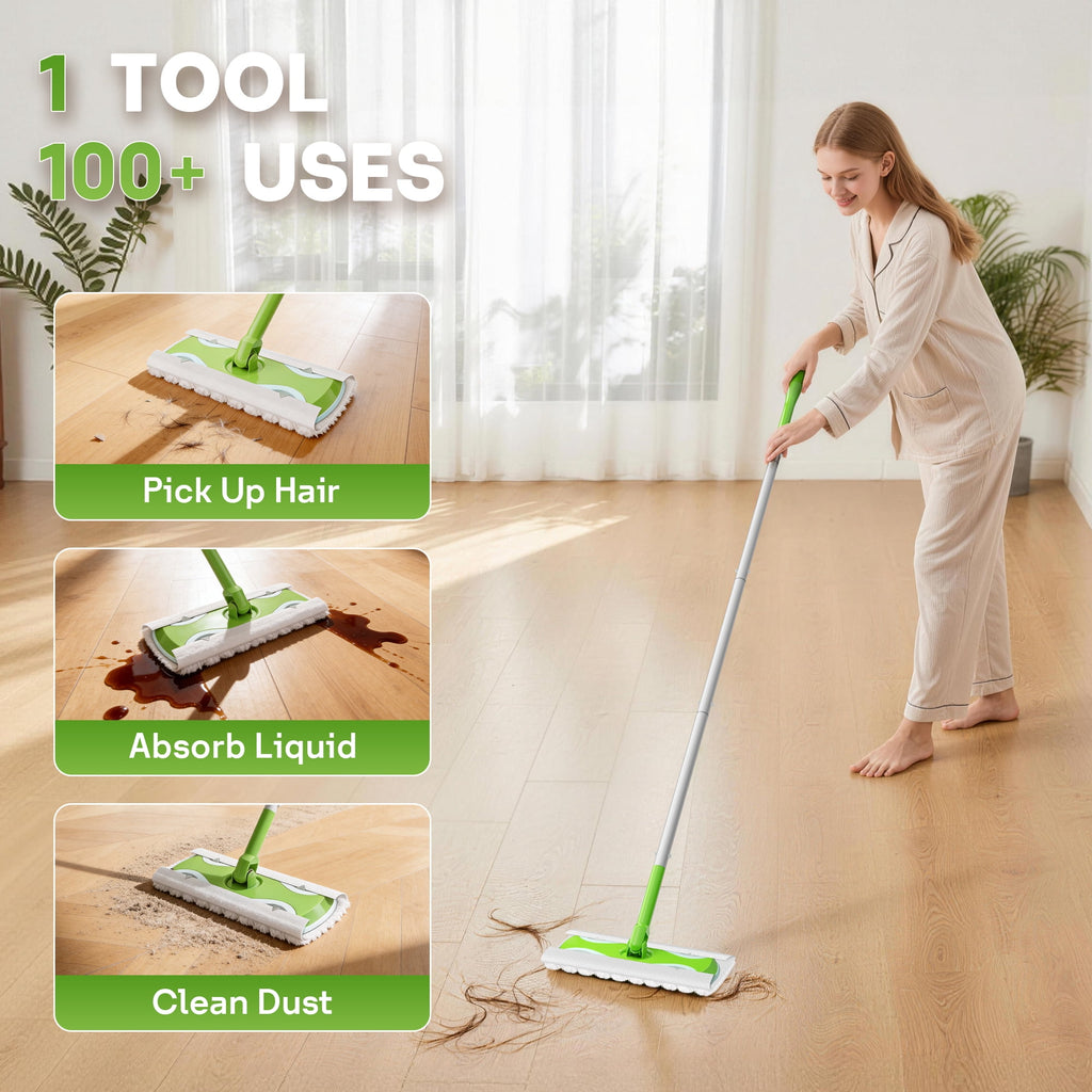 for Floor Cleaning with 30 Disposable Dry Cloth Refills,Multi-Surface Heavy-Duty Electrostatic Sweeper Set,Swivel Hea... - Image 4