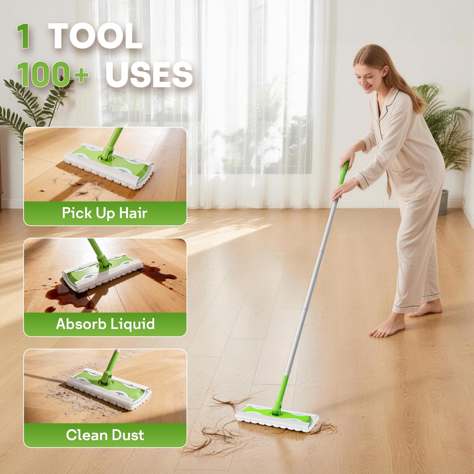 for Floor Cleaning with 30 Disposable Dry Cloth Refills,Multi-Surface Heavy-Duty Electrostatic Sweeper Set,Swivel Hea... - Image 4