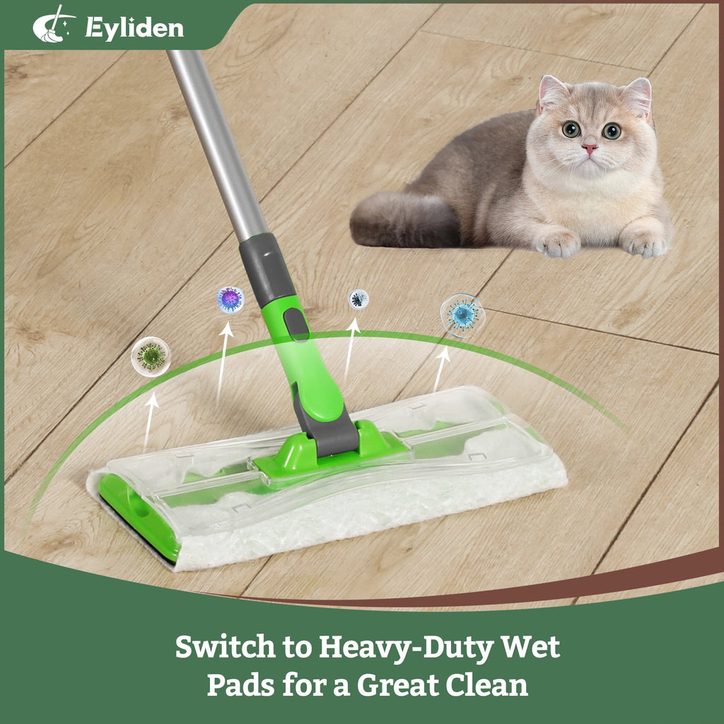 and Dry Starter Mop Kit, Sweep for Hardwood Floors, Disposable Dust Pads 24 refills - Image 4