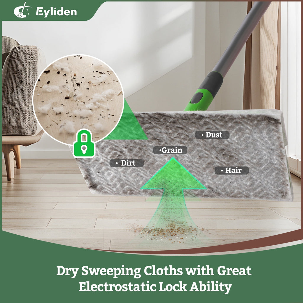 and Dry Starter Mop Kit, Sweep for Hardwood Floors, Disposable Dust Pads 24 refills - Image 6