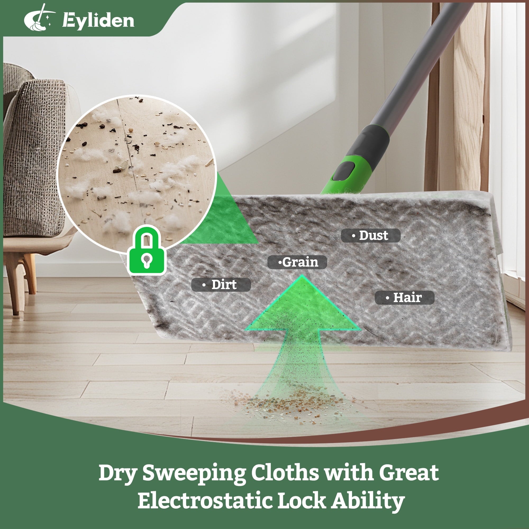 and Dry Starter Mop Kit, Sweep for Hardwood Floors, Disposable Dust Pads 24 refills - Image 6