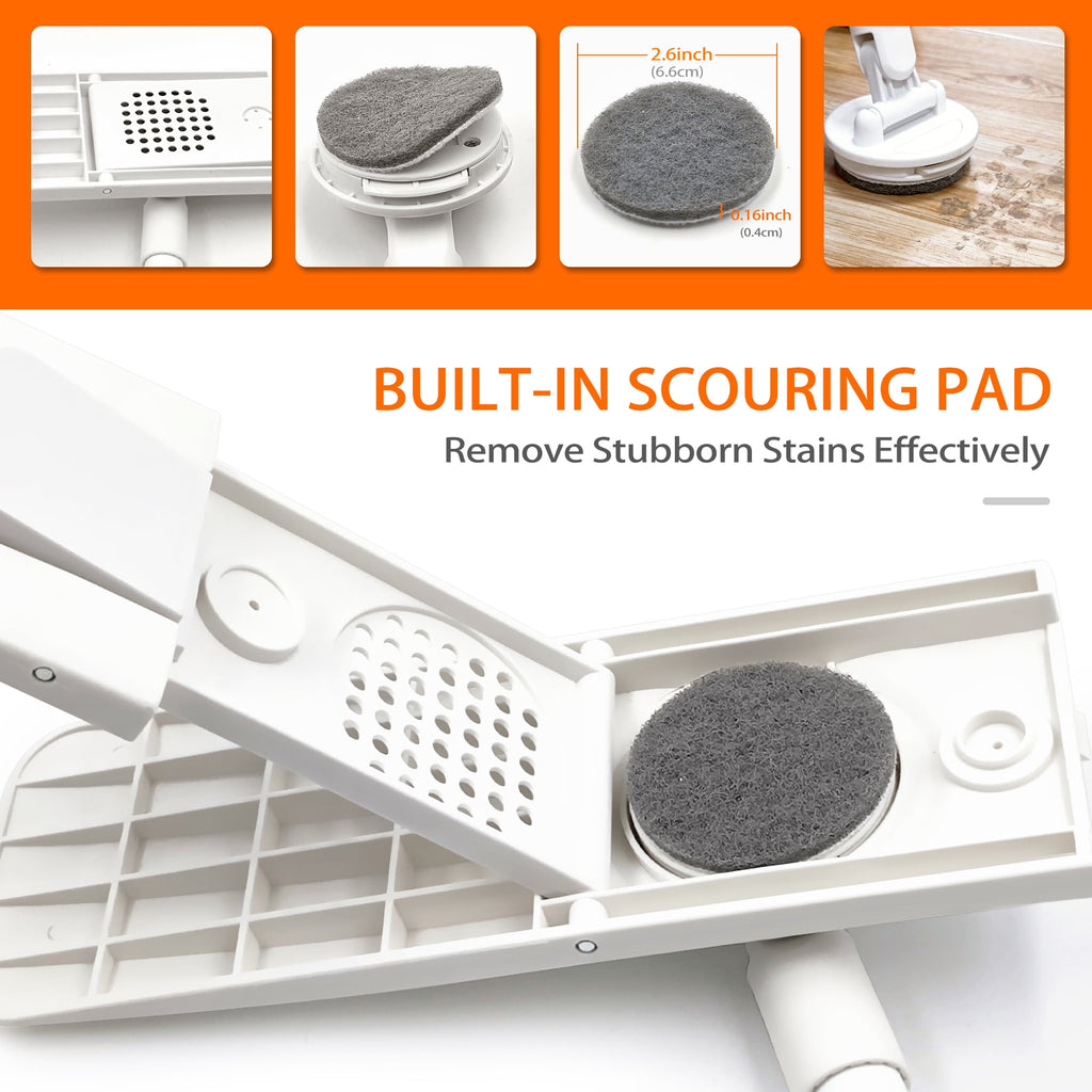 Mop with 1 Pad for Wet Dry Floor Cleaning (Orange) - Image 6
