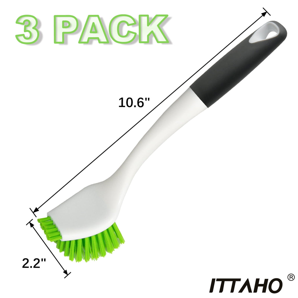 Brush with Handle, Kitchen ber Set for Cleaning, Double Sided Bristles - 3 Pack - Image 4