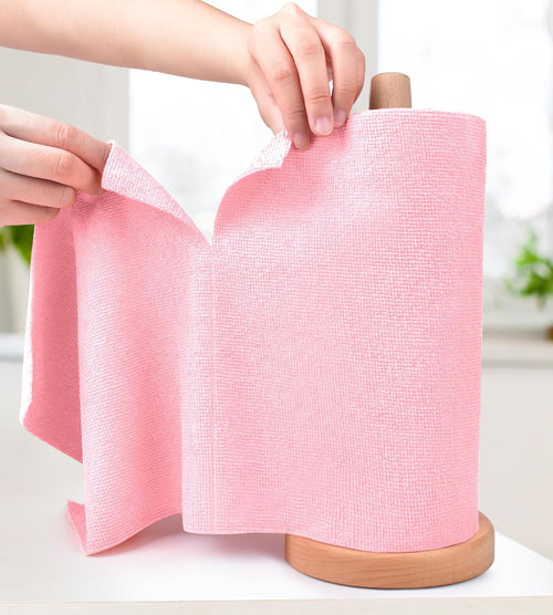 10" x 10" Microfiber Cleaning Cloth Roll, Tear Away Towels, Reusable Washable Rags, 20 Sheets Per Roll, for Kitchen C...