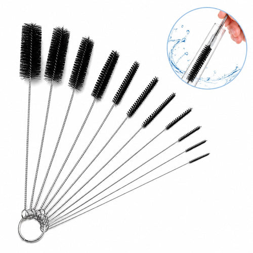 10pcs Cleaner Brush Kit, 8.2inch Long Cleaners, Nylon Pipe Tube Cleaning Brush, Brush Variety Pack, Tube Brushes Pipe...