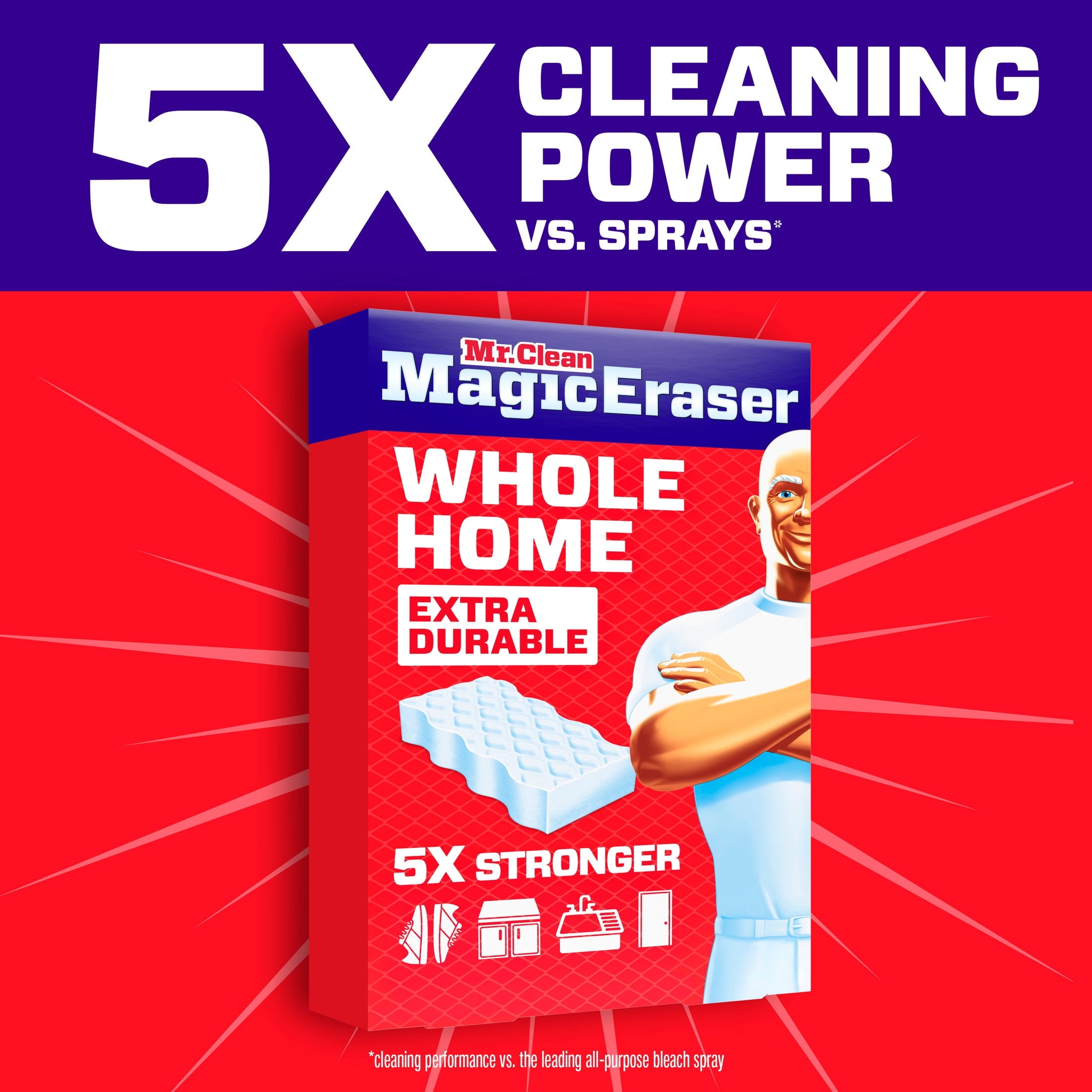 Eraser Sponge, Cleaner, Whole Home Extra Durable, 5ct