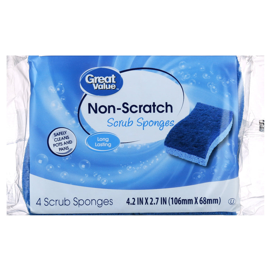 (6 pack) Non-Scratch Scrub Sponges, 4 Count