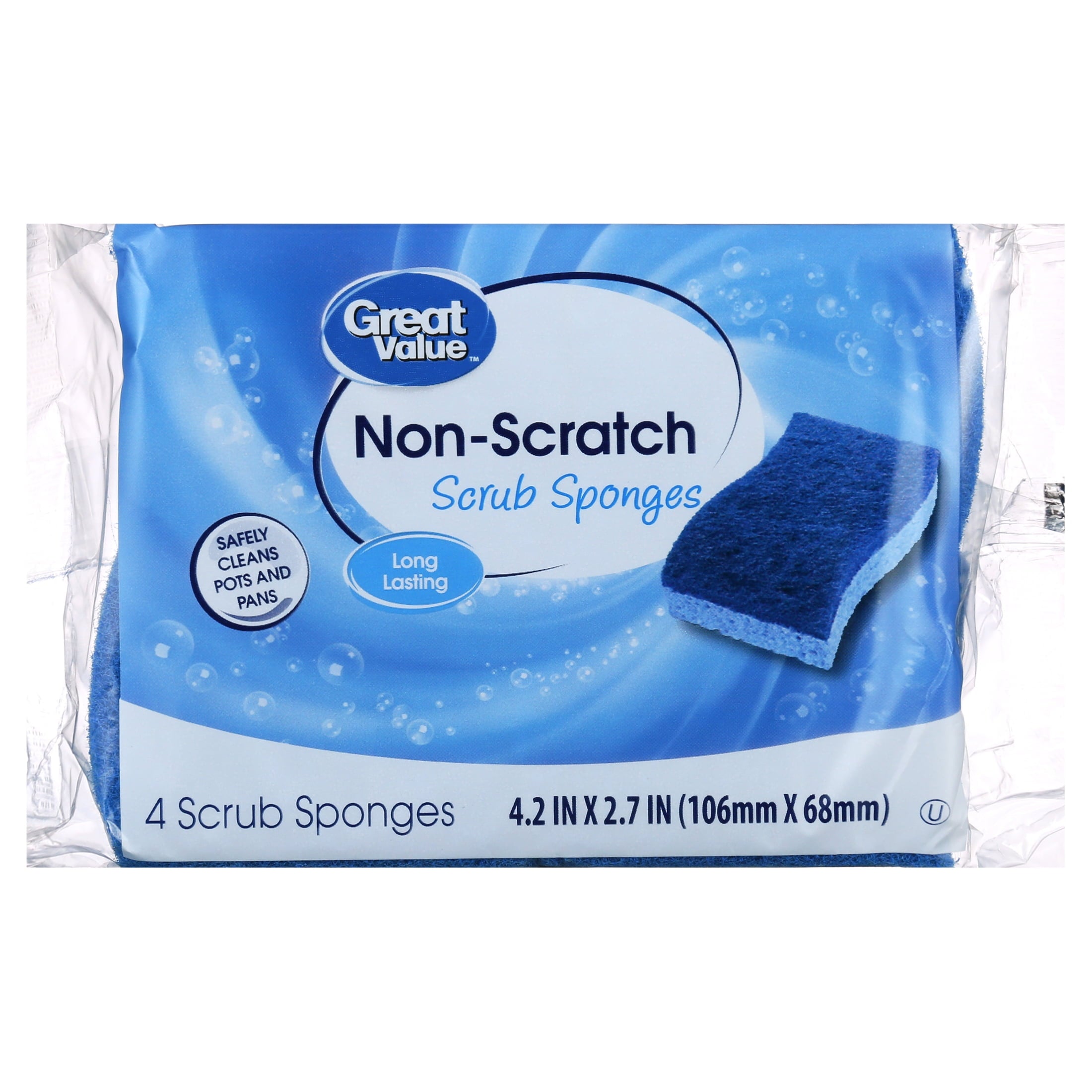 (6 pack) Non-Scratch Scrub Sponges, 4 Count