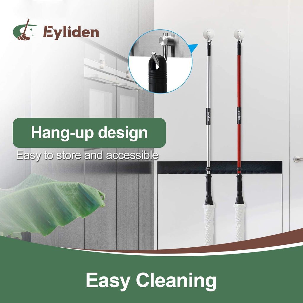 Mop for Floor Cleaning with 2 Reusable Heads, 57.5 inch Silver Long Handle, White Color - Image 6