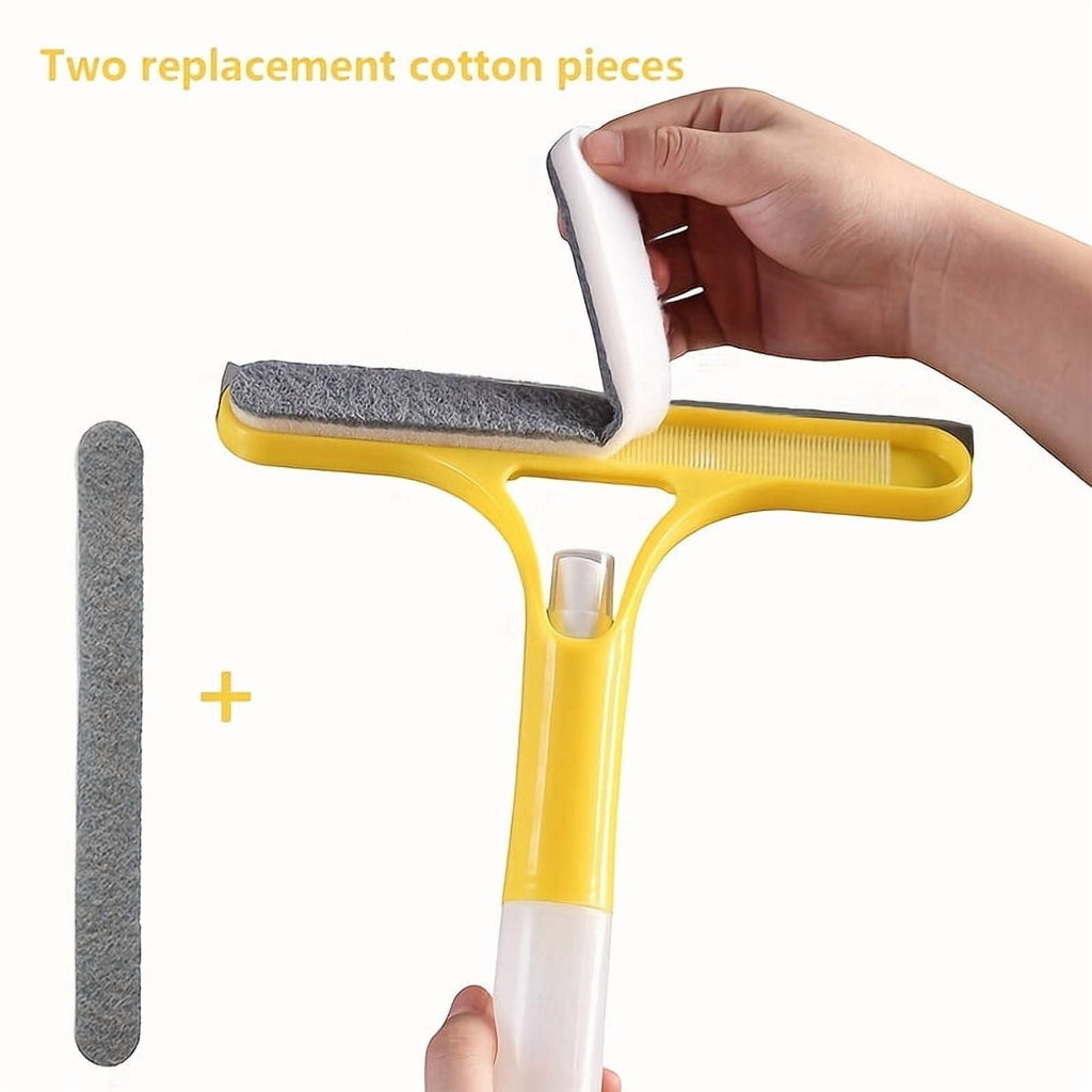 3-in-1 Glass Cleaner Tool, Multi-Functional Squeegee Wiper Scraper, All-in-One Cleaning Tool for Shower Door, Mirror,...
