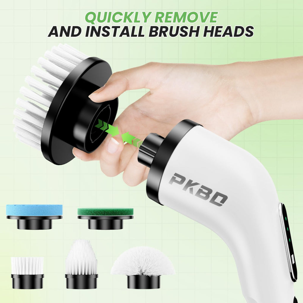 Electric Spin Scrubber, 2025 Upgrade Waterproof Cordless Shower Brush for Cleaning with 9 Replaceable Heads - Image 2