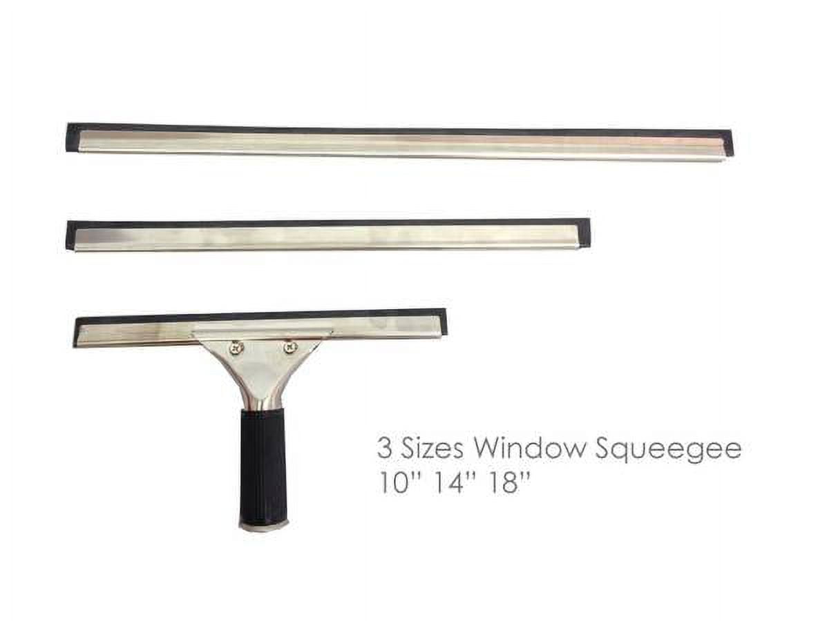 Janitorial Window Cleaning Tool Kit Squeegee with 3" Blade Extendable Handle, 18 Pieces