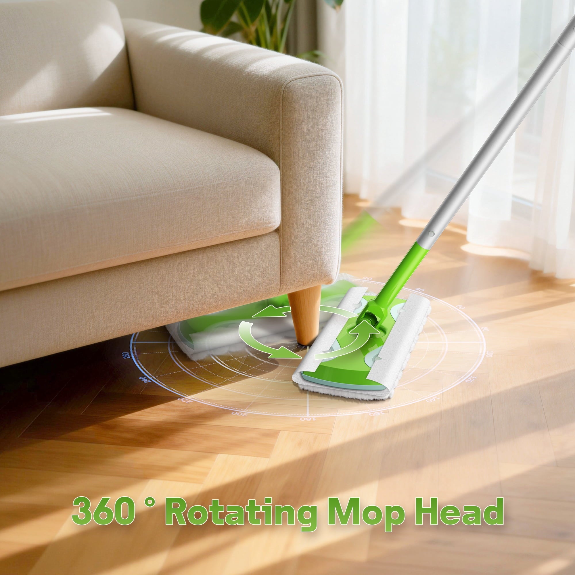 for Floor Cleaning with 30 Disposable Dry Cloth Refills,Multi-Surface Heavy-Duty Electrostatic Sweeper Set,Swivel Hea... - Image 2