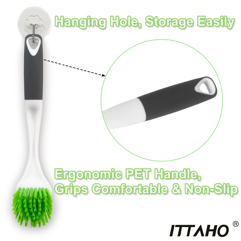 Brush with Handle, Kitchen ber Set for Cleaning, Double Sided Bristles - 3 Pack - Image 5