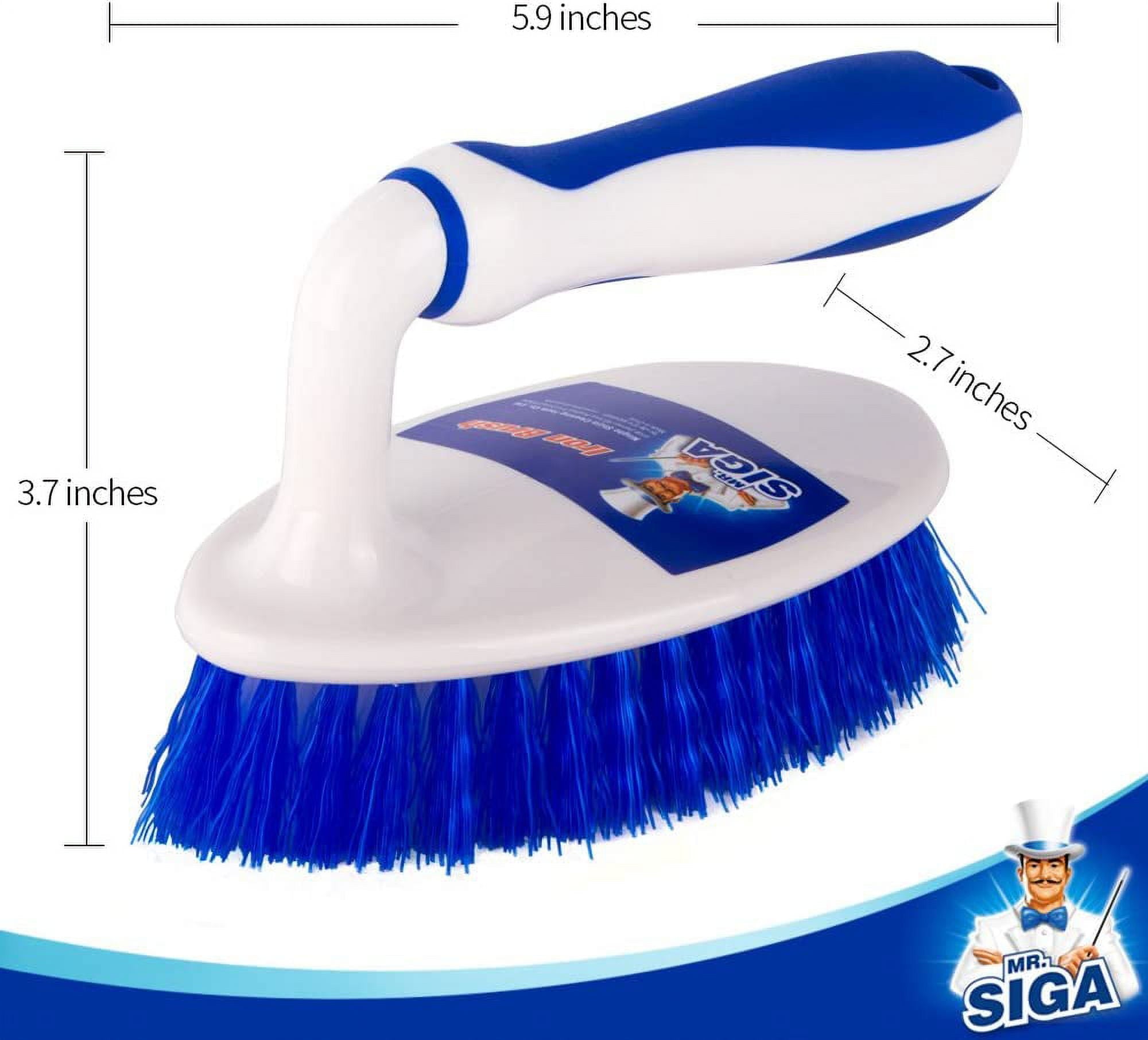 heavy duty scrub brush with comfortable grip, handle cleaning brush for bathroom, shower, sink, floor, 2-pack - Image 4