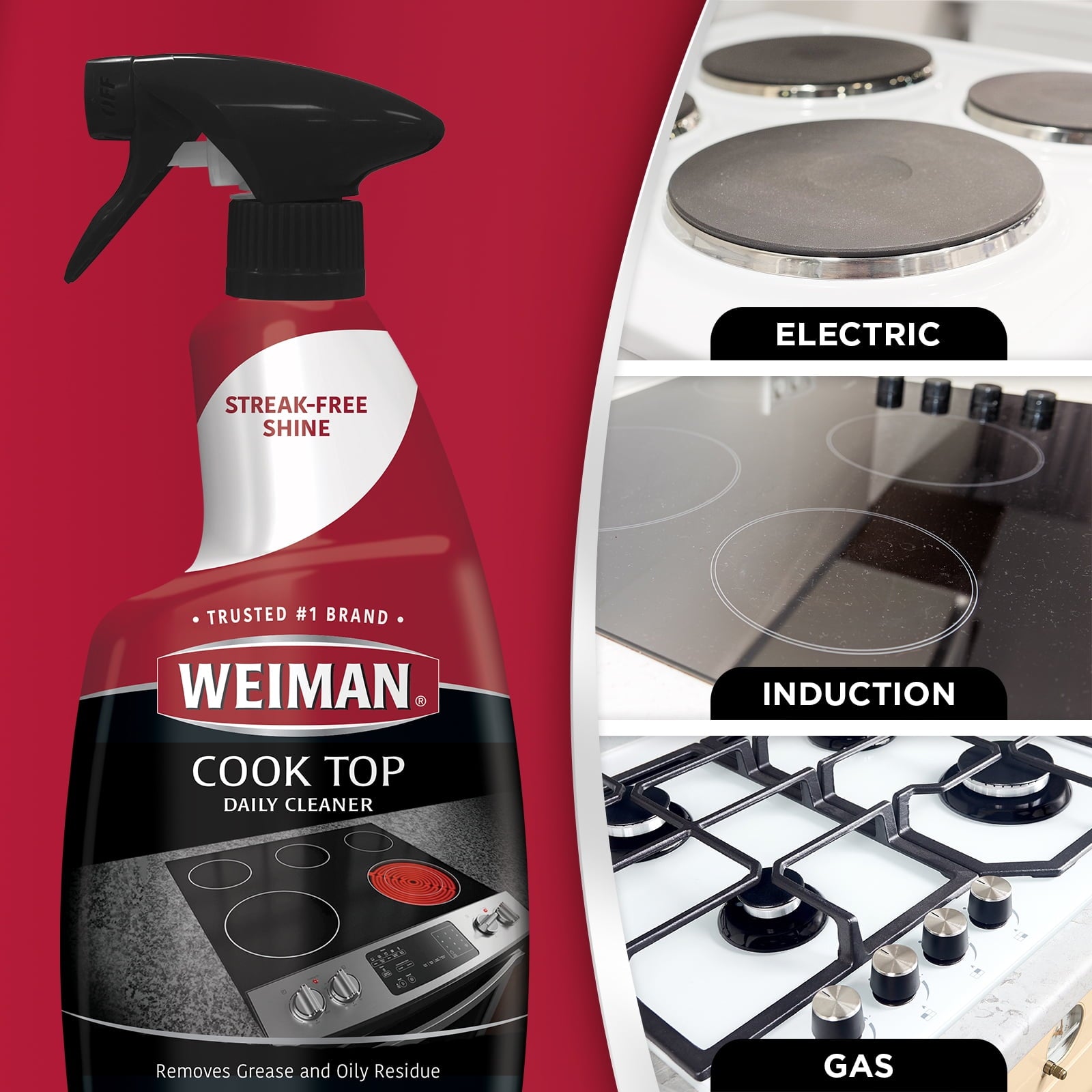 Weiman Daily Cooktop for Easy Daily Cleaning, Streak-Free Shine, 12 oz