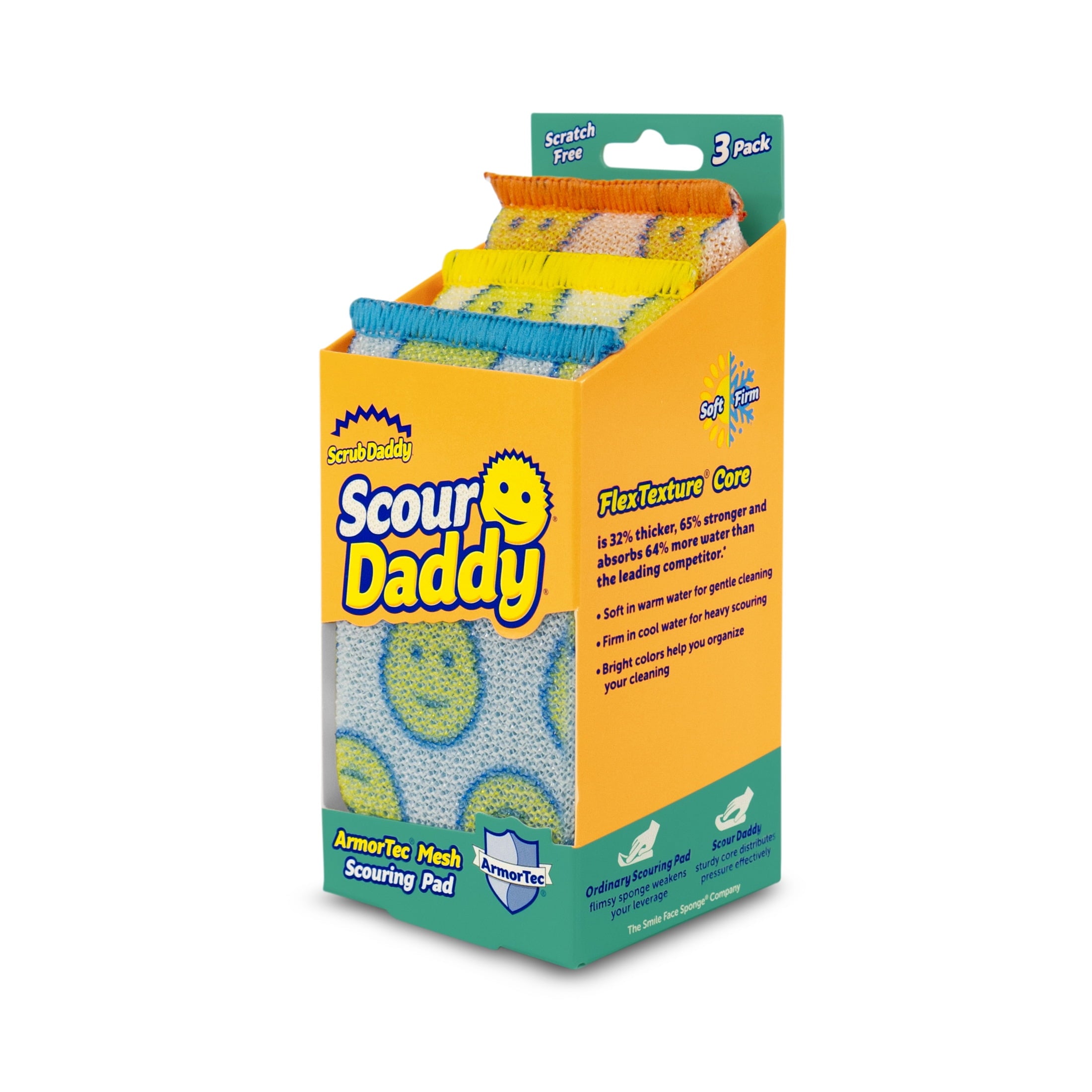 Scrub Daddy Scour Daddy Non-Scratch Scour Pads, 3 Count