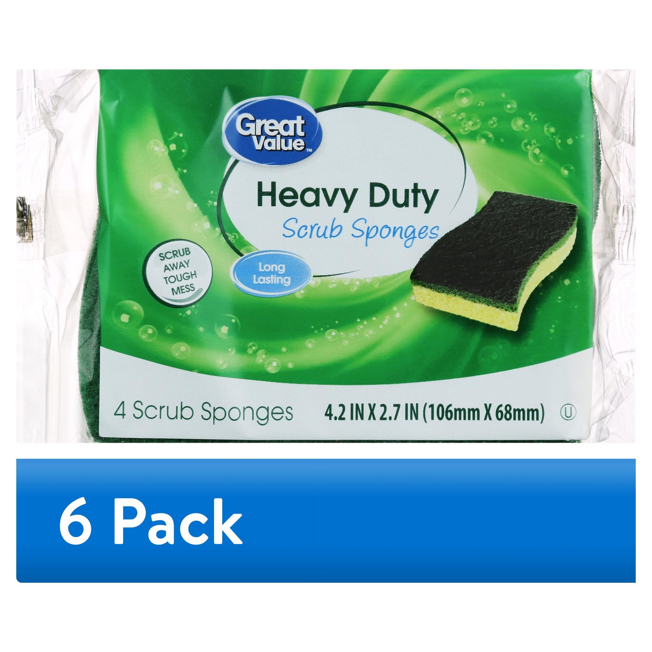 (6 pack) Scrub Sponges, 4 Count
