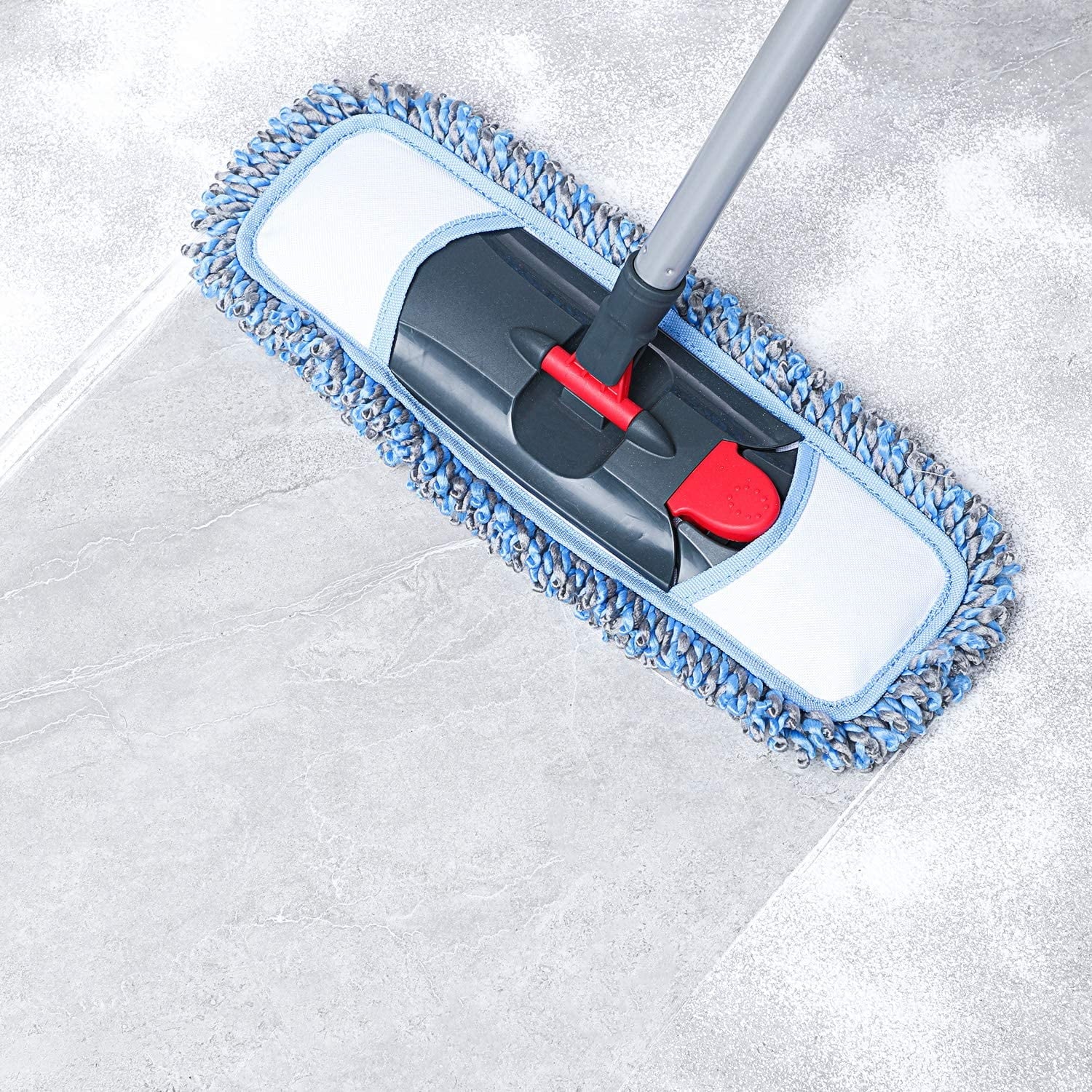 Flat Mop for Hardwood Floors with a Extra Chenille Refill, Dry & Wet - Image 4