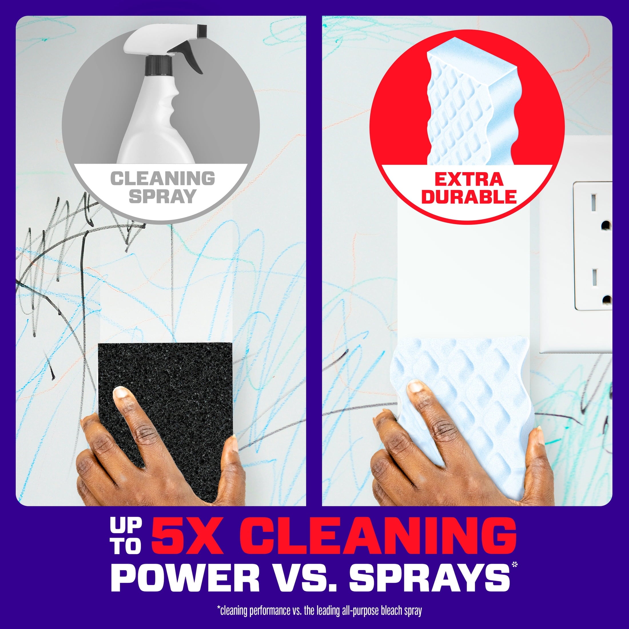 Eraser Sponge, Cleaner, Whole Home Extra Durable, 5ct