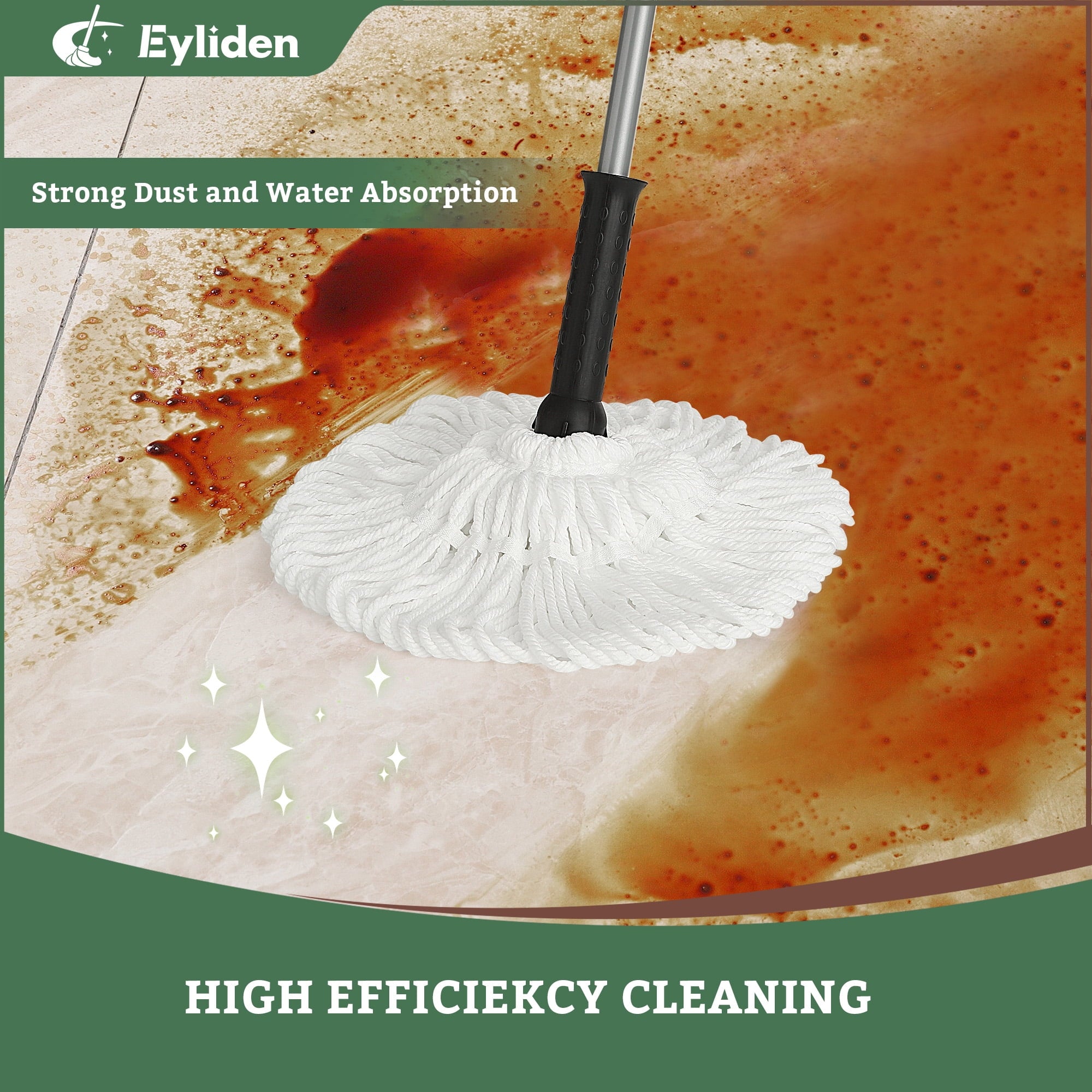 for Floor Cleaning Wet Dry ping Easy to Use with Extra 2 Washable Replacement Heads Reusable Dust s Perfect Cleaner f... - Image 6