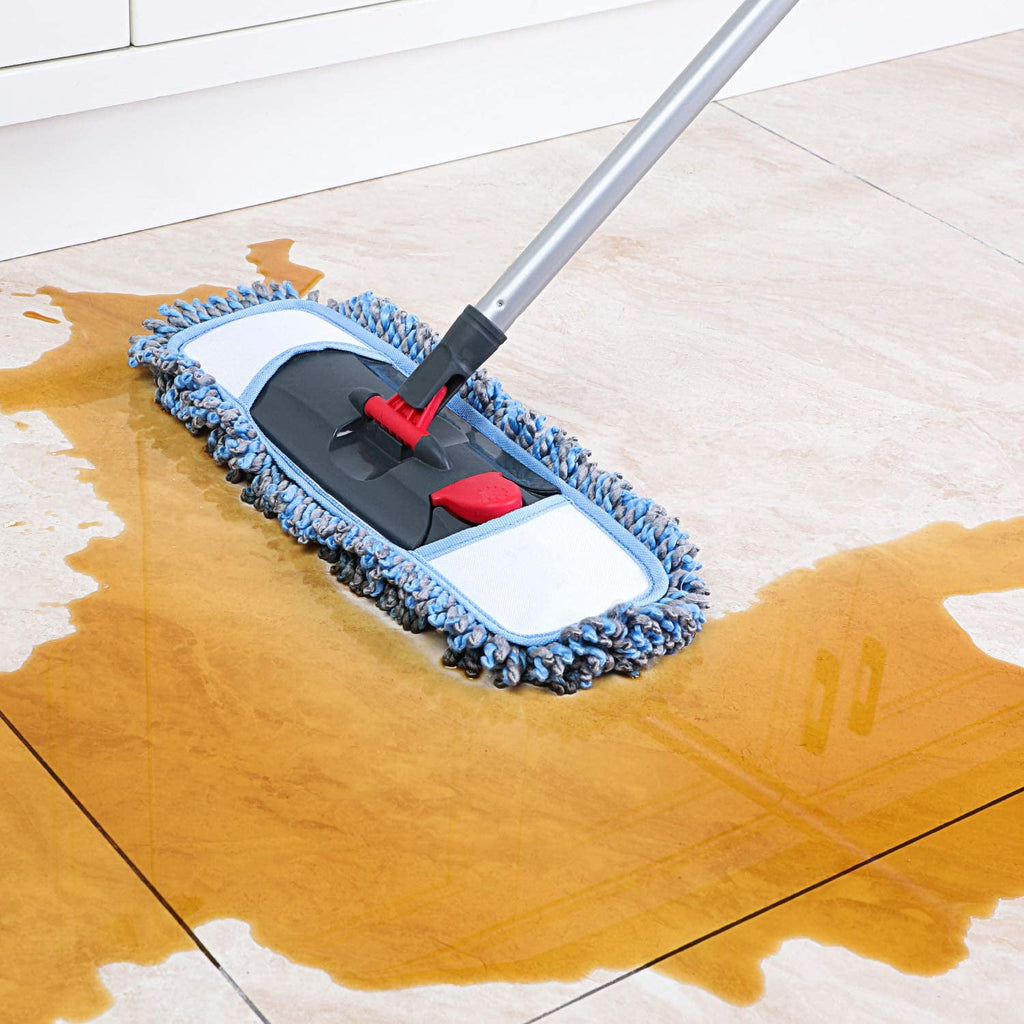 Flat Mop for Hardwood Floors with a Extra Chenille Refill, Dry & Wet - Image 3