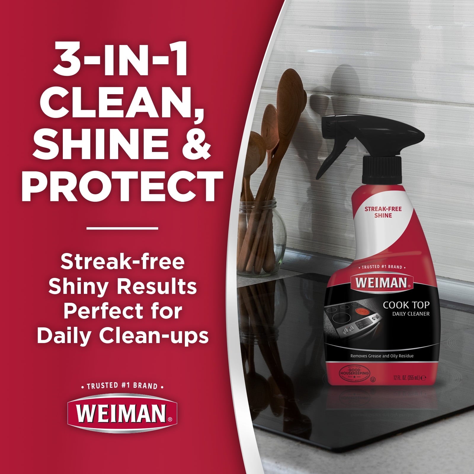 Weiman Daily Cooktop for Easy Daily Cleaning, Streak-Free Shine, 12 oz