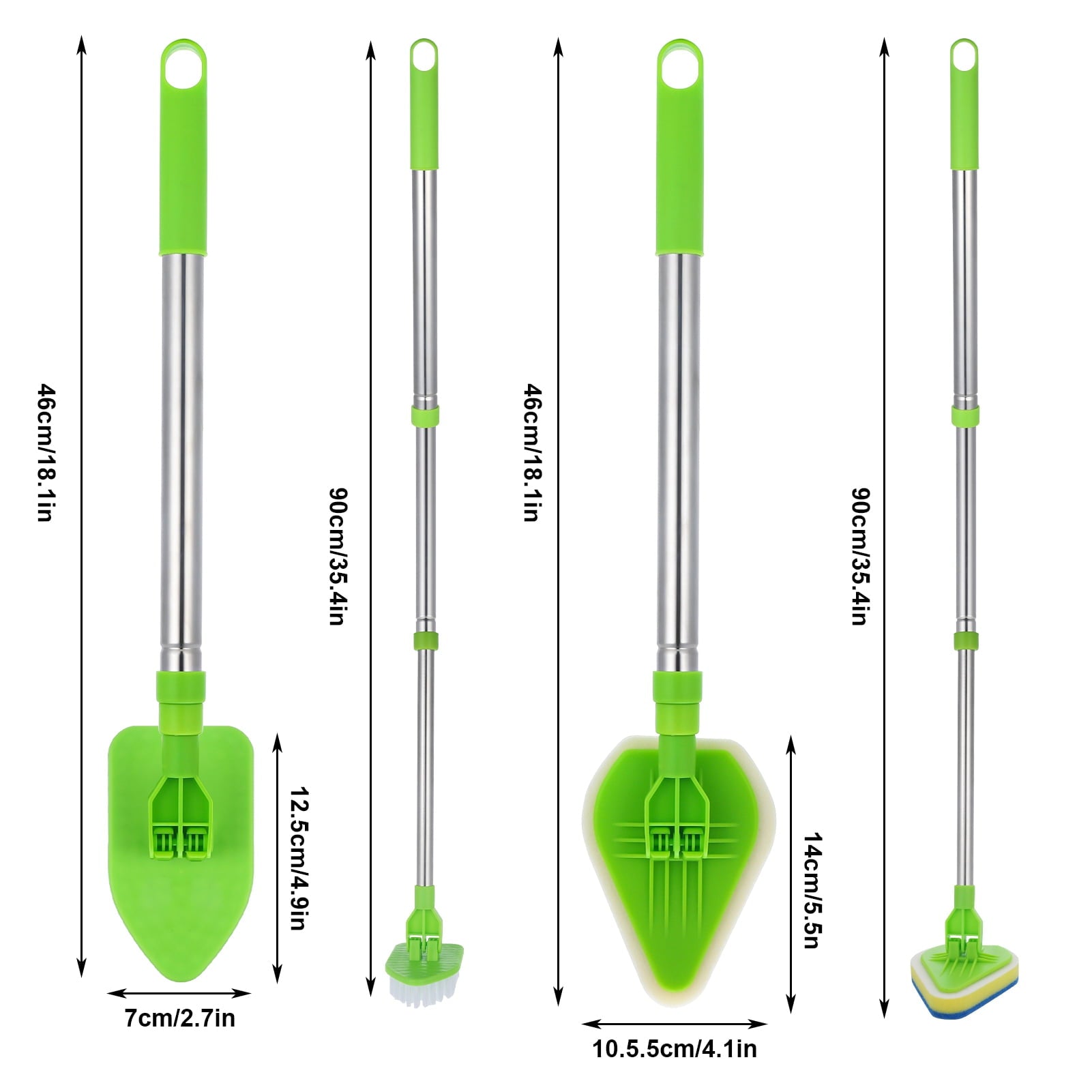 Scrub Brush for Shower, 35'' Tub Cleaning Scrubber Brush Set, Adjustable Handle Scrub Brush for Cleaning Bathtub Wall... - Image 2