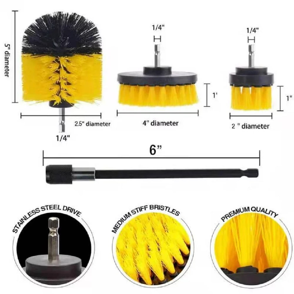 brush Scrubber Bathroom Cleaning Kit, with Pad Sponge and Extend Attachment, 12 Pieces Brush Attachment Set, for Clea... - Image 5