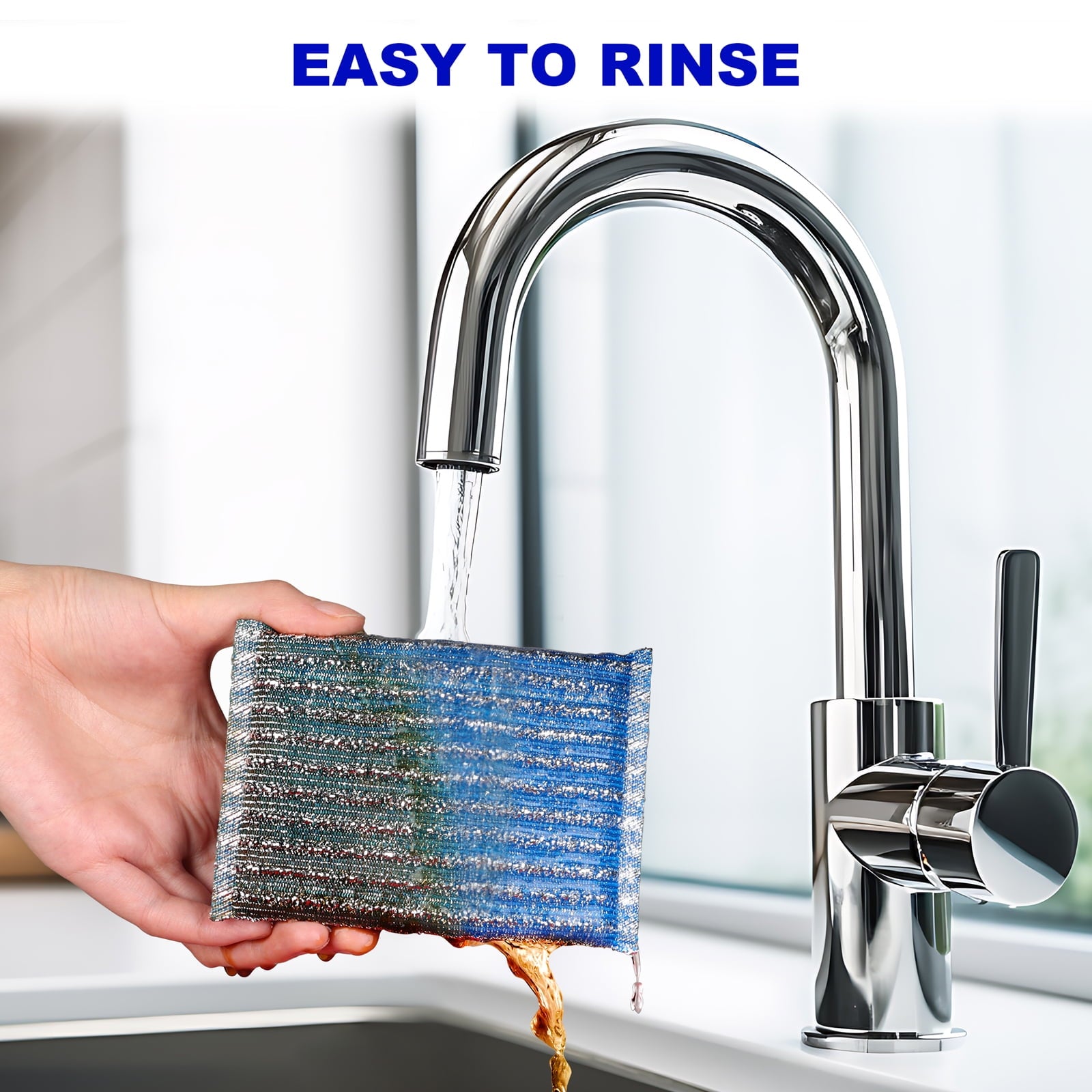 Cleaning Sponges Kitchen, 8Pads Dish Sponge with 4 Colors for Dishes, Pots, Sink