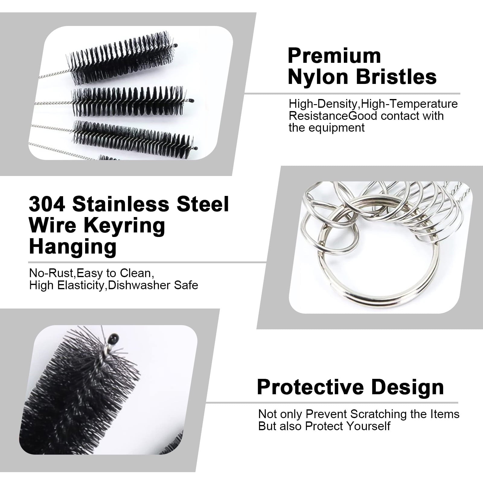 10pcs Cleaner Brush Kit, 8.2inch Long Cleaners, Nylon Pipe Tube Cleaning Brush, Brush Variety Pack, Tube Brushes Pipe... - Image 3