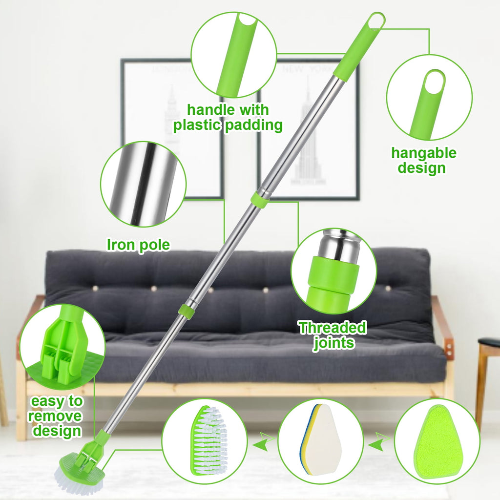 Scrub Brush for Shower, 35'' Tub Cleaning Scrubber Brush Set, Adjustable Handle Scrub Brush for Cleaning Bathtub Wall... - Image 4