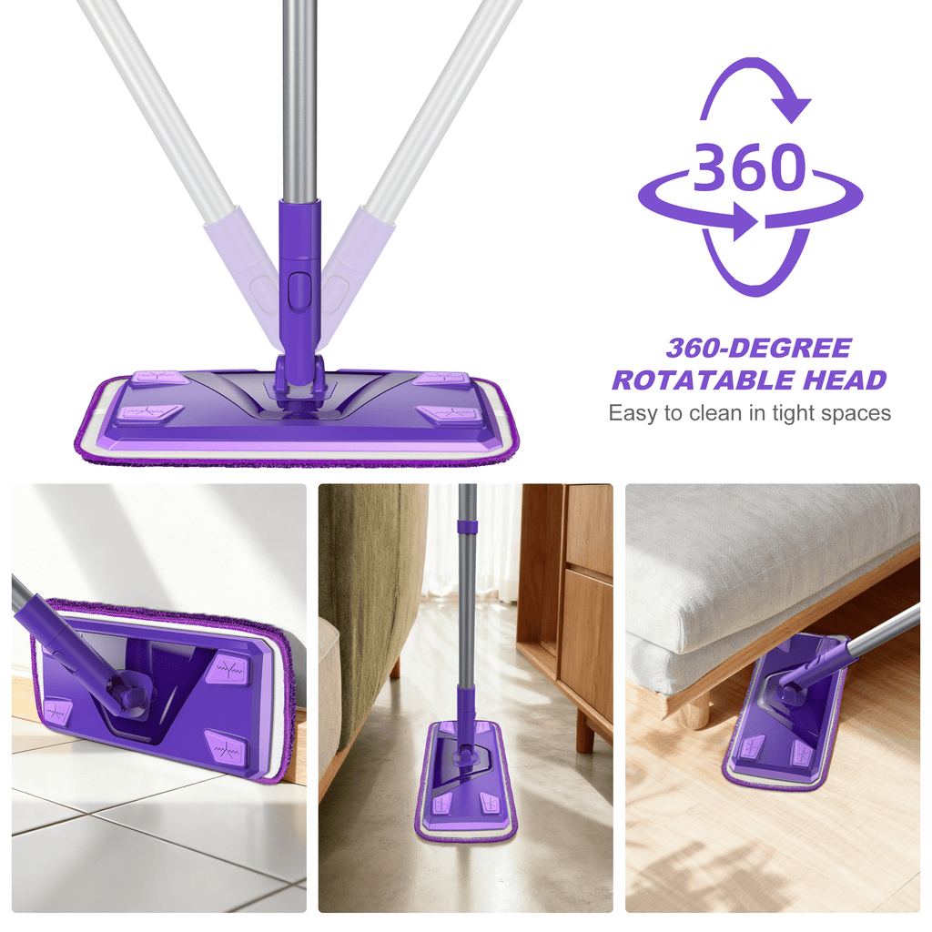 Flat Mops for Floors with 3 Washable Mop Pad Dust Mop - Image 4