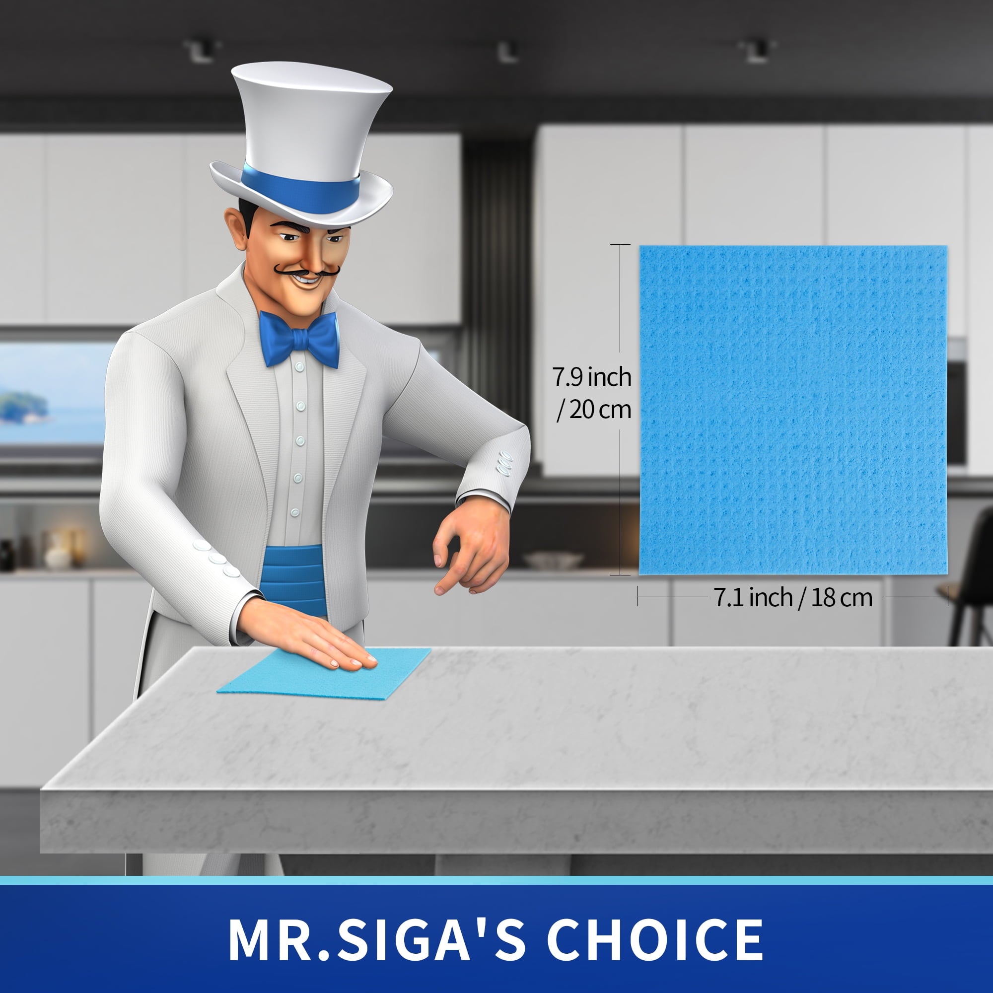 Reusable Dish Cloths, Cellulose Sponge Cloth for Kitchen, Absorbent Cleaning Cloth,10 pack