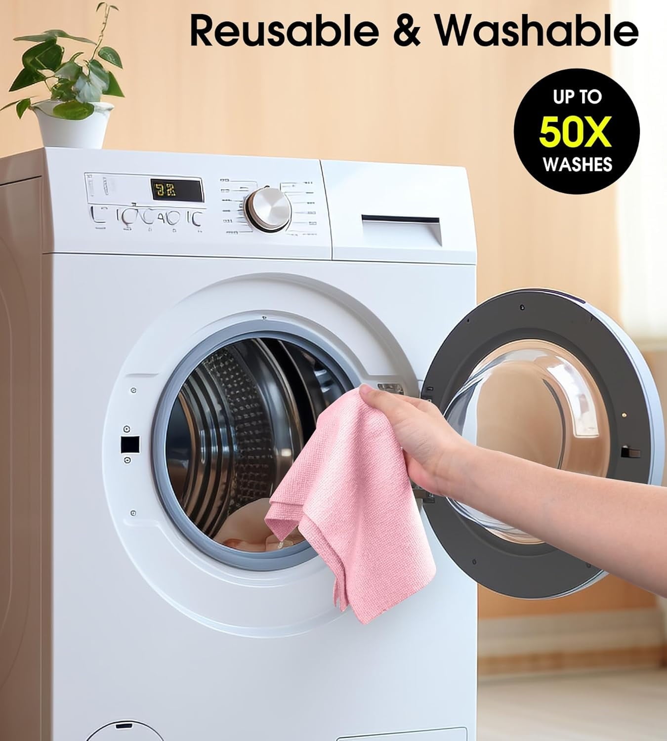 10" x 10" Microfiber Cleaning Cloth Roll, Tear Away Towels, Reusable Washable Rags, 20 Sheets Per Roll, for Kitchen C... - Image 6
