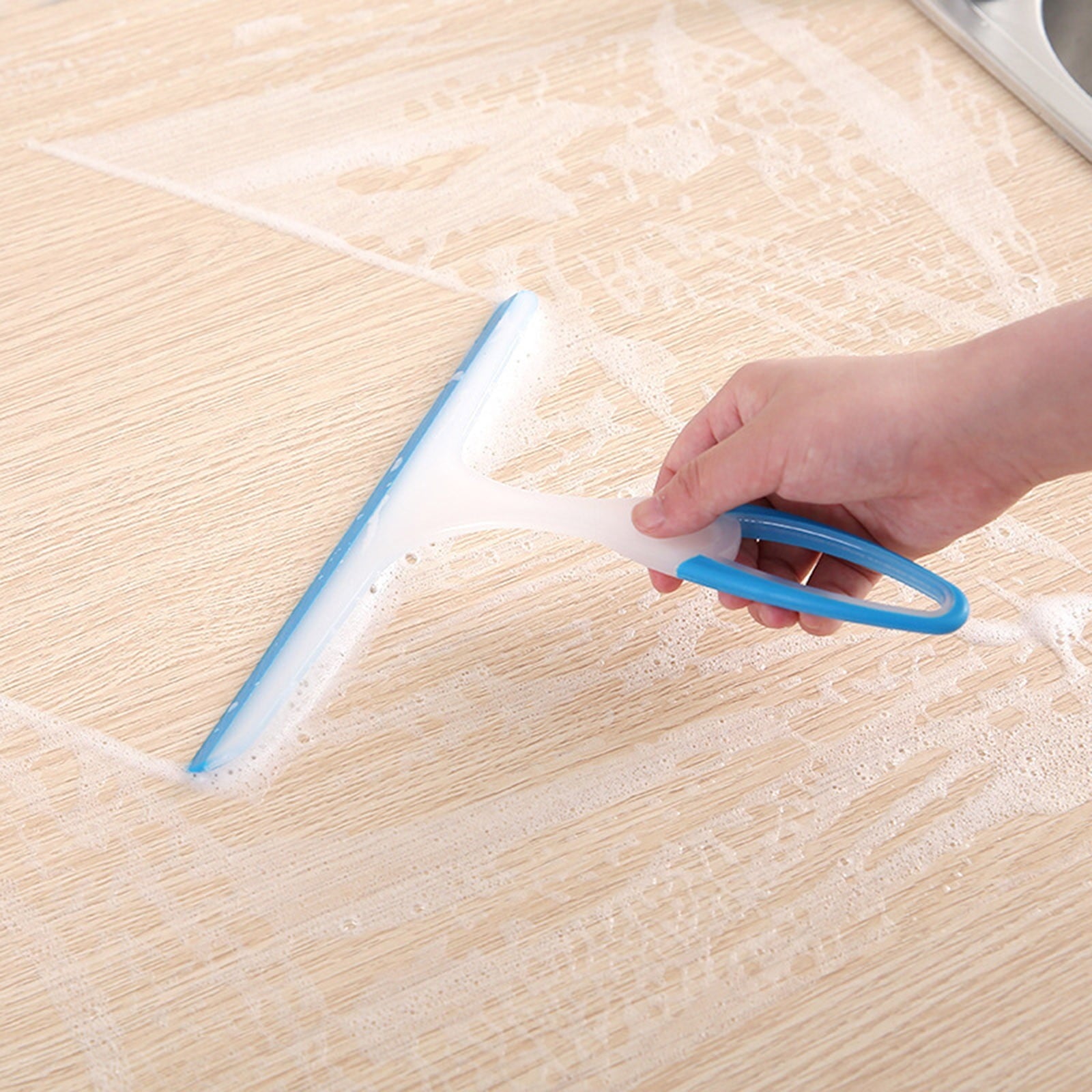 1 PCS Squeegee, Shower Glass Rubber Squeegees, 22 x 19cm Window Glass Cleaner Scraper for Bathroom Mirror Glass Window Floor,Blue