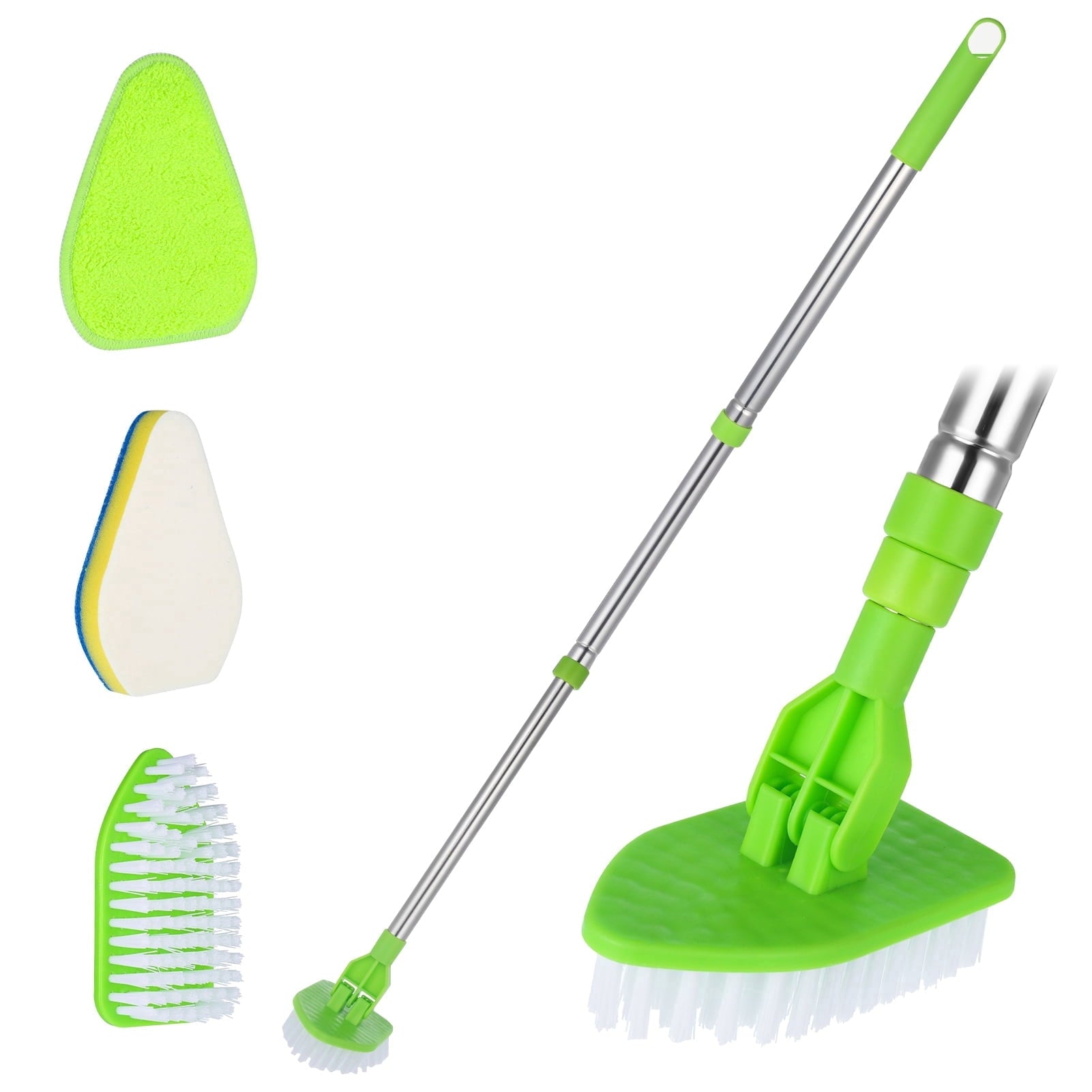 Scrub Brush for Shower, 35'' Tub Cleaning Scrubber Brush Set, Adjustable Handle Scrub Brush for Cleaning Bathtub Wall...
