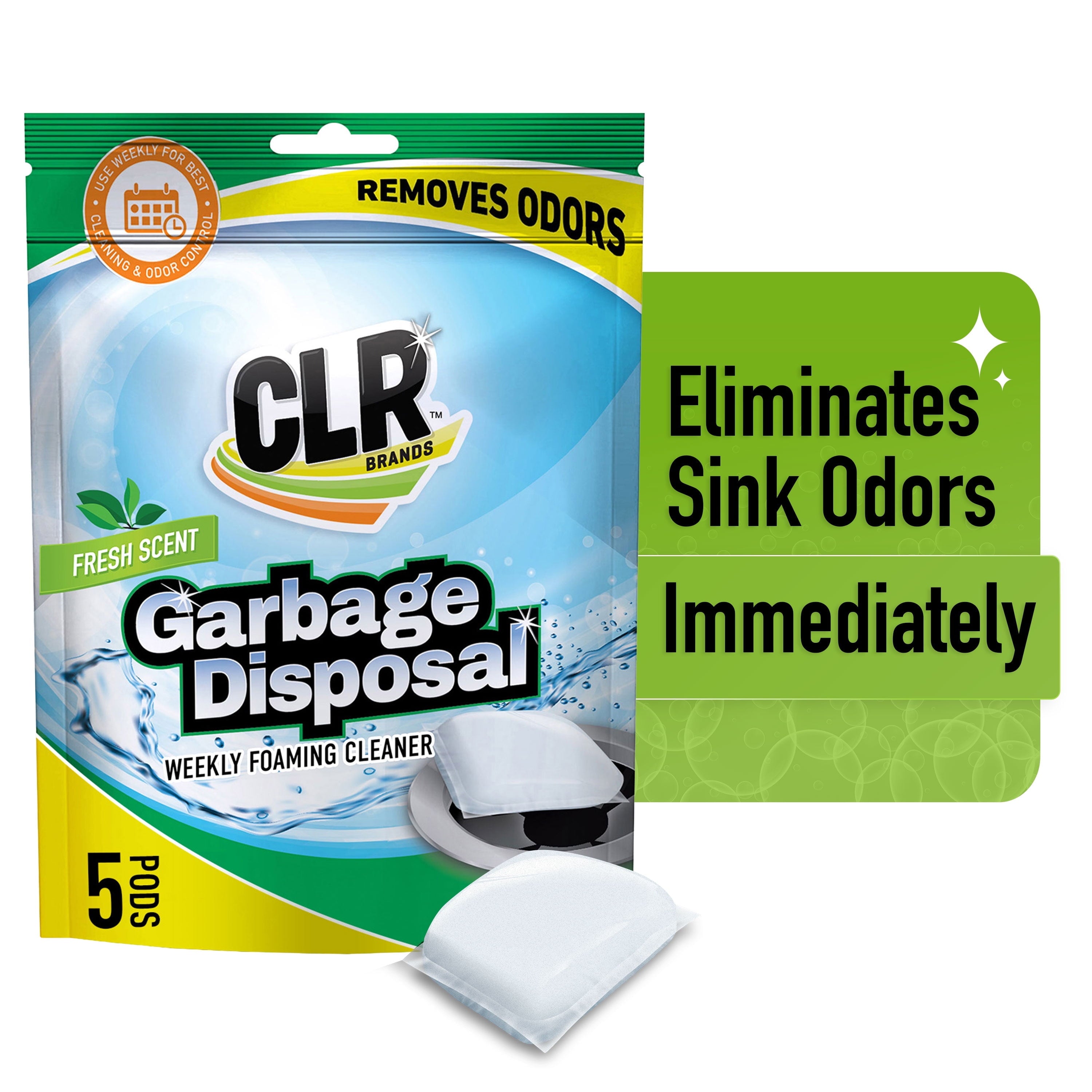 Fresh and Clean Garbage Disposal Cleaner Pods, 5 Ct, Fresh Scent