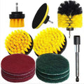 brush Scrubber Bathroom Cleaning Kit, with Pad Sponge and Extend Attachment, 12 Pieces Brush Attachment Set, for Clea...