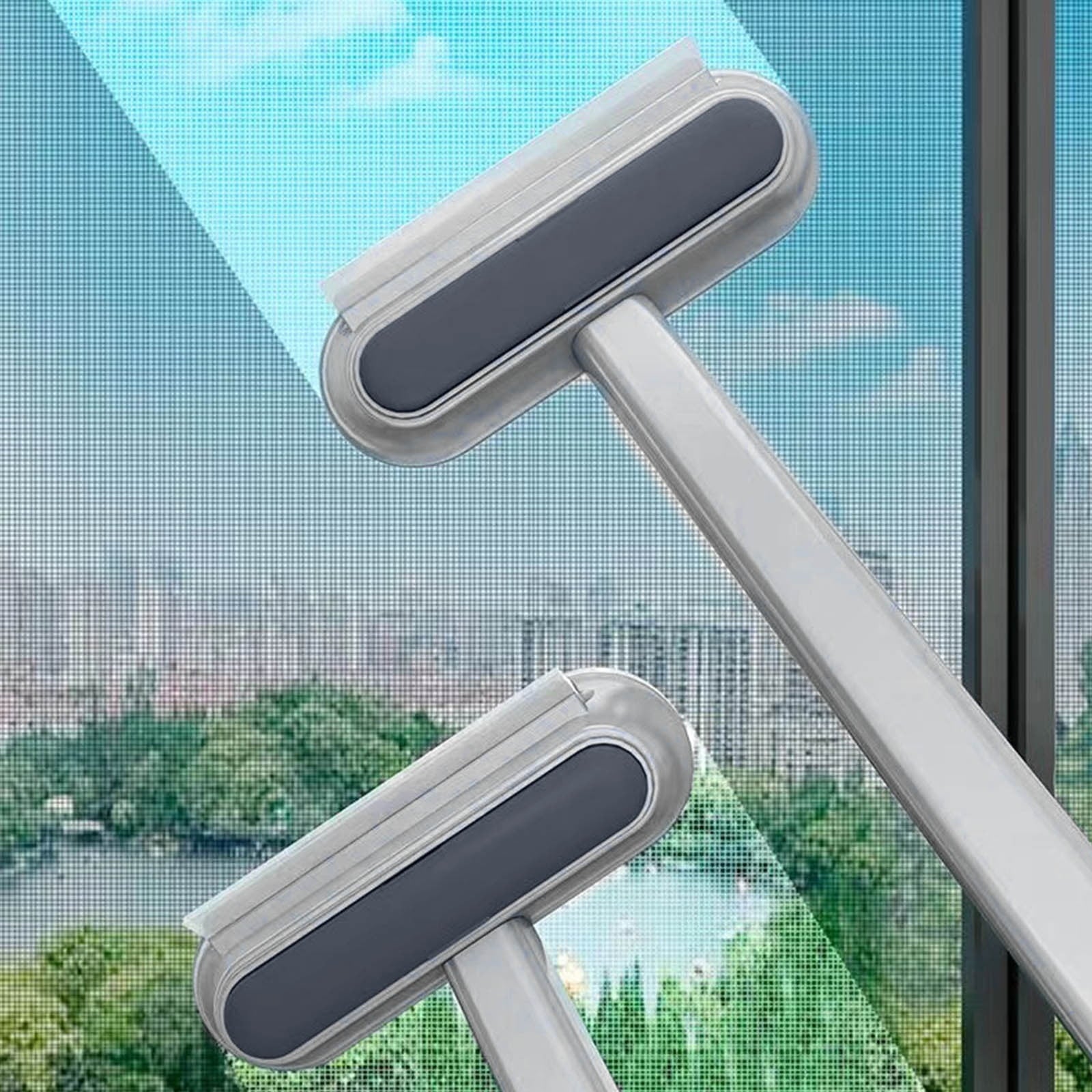 Mesh Screen Cleaner, Window Screen Cleaning Brush Washing Equipment, Screen Cleaner Brush, Duster, Window Squeegee Tool Kit for Wet and Dry Use on Glass Windows