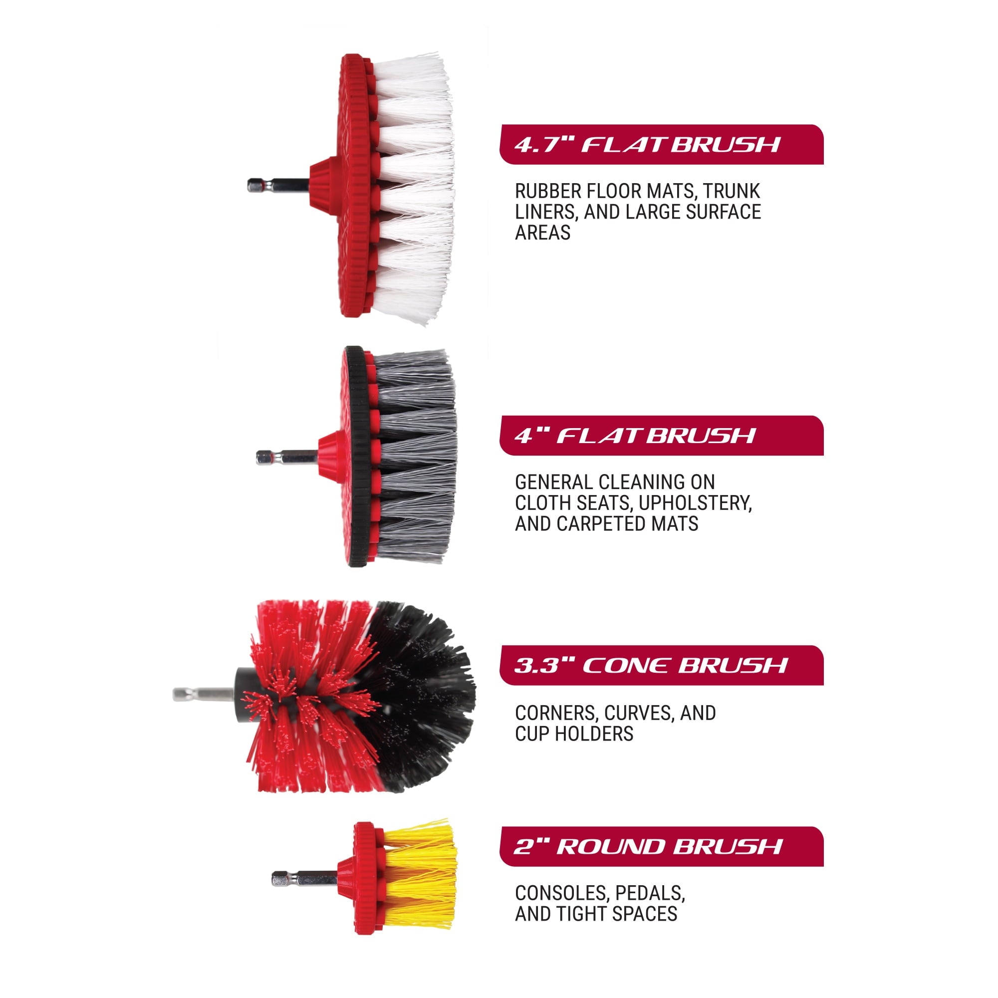 4-Piece Drill Brush Set Cleaning Tool for Wheels, Bathroom, and Tough Stains - Image 3