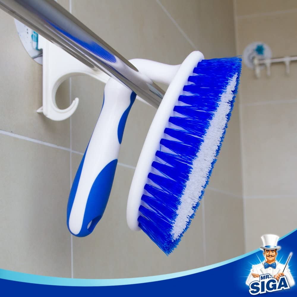 heavy duty scrub brush with comfortable grip, handle cleaning brush for bathroom, shower, sink, floor, 2-pack - Image 5