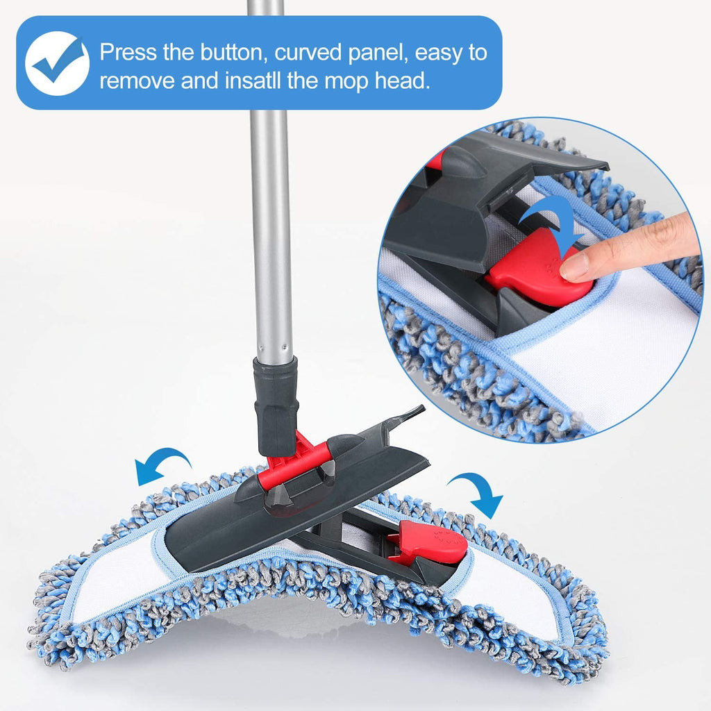 Flat Mop for Hardwood Floors with a Extra Chenille Refill, Dry & Wet - Image 5