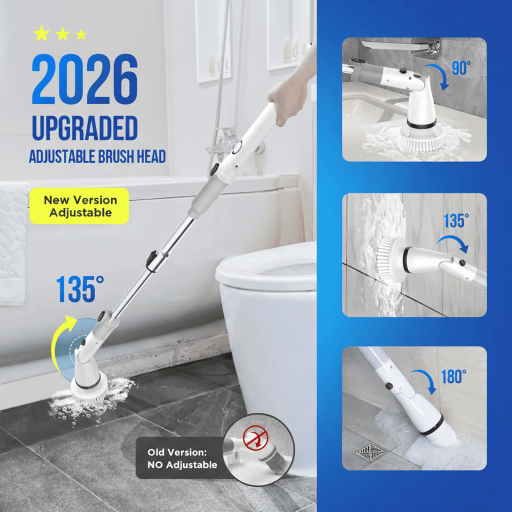Electric Spin Scrubber - Cordless Cleaning Brush with 4 Heads & Extension Handle Power Shower Scrubber for Bathroom K... - Image 6