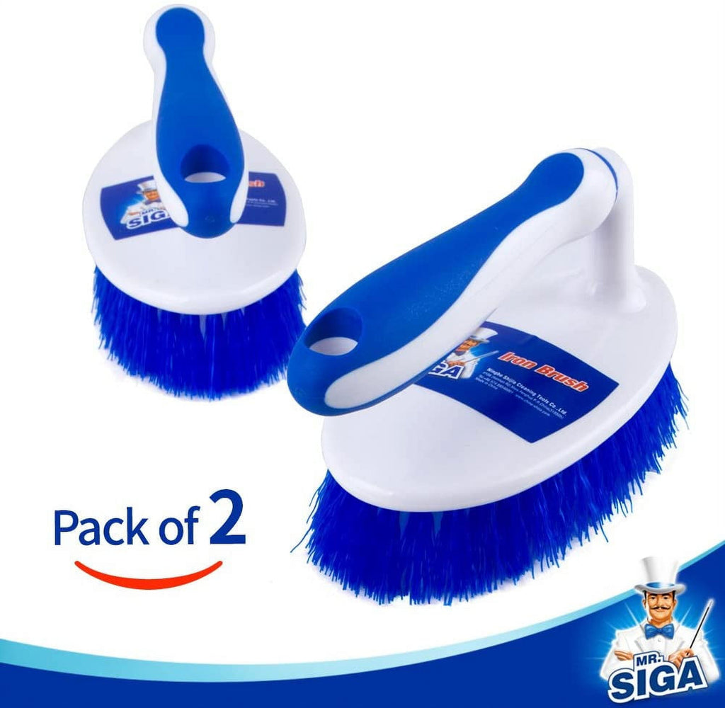 heavy duty scrub brush with comfortable grip, handle cleaning brush for bathroom, shower, sink, floor, 2-pack - Image 3