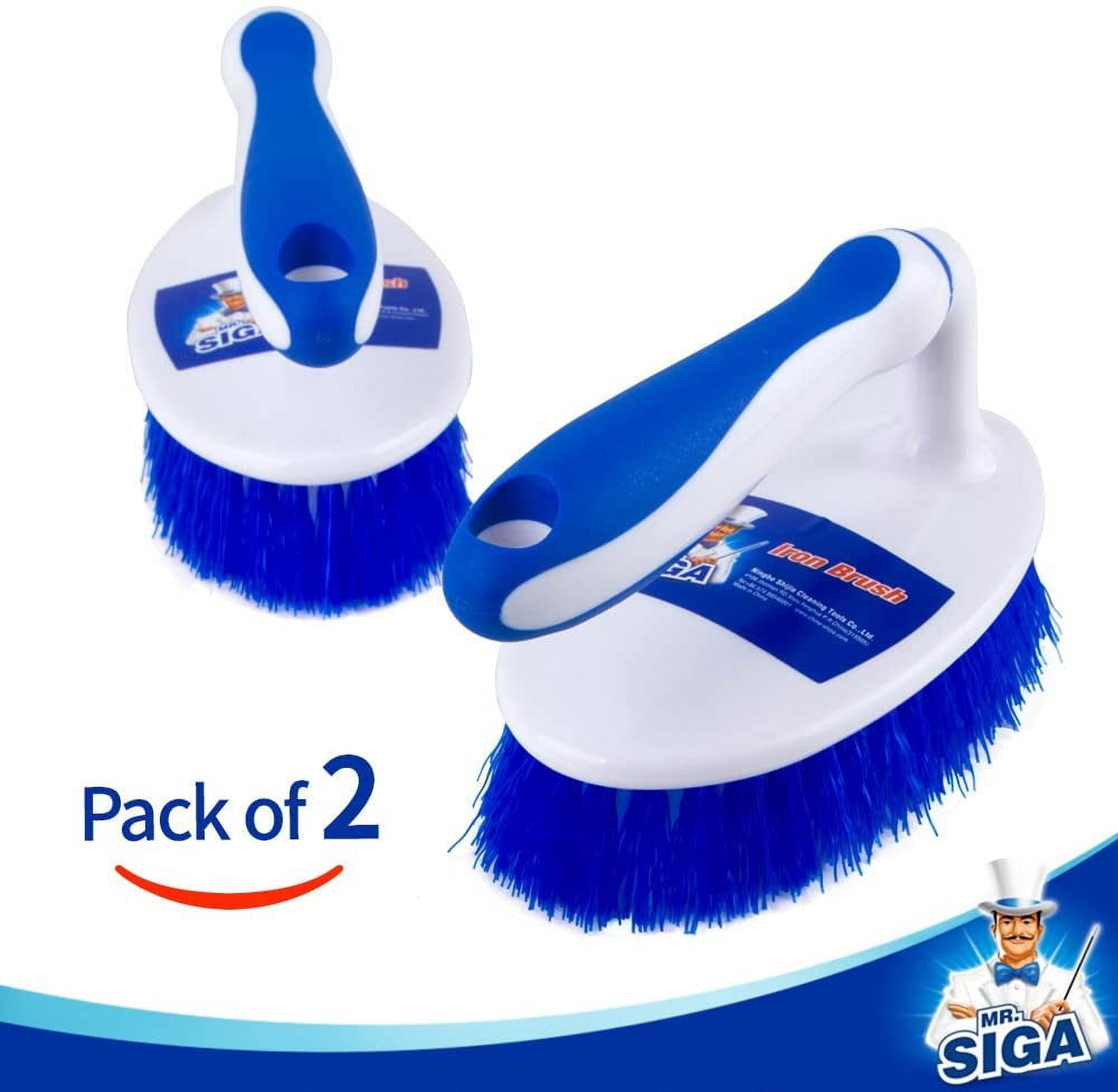 heavy duty scrub brush with comfortable grip, handle cleaning brush for bathroom, shower, sink, floor, 2-pack - Image 3