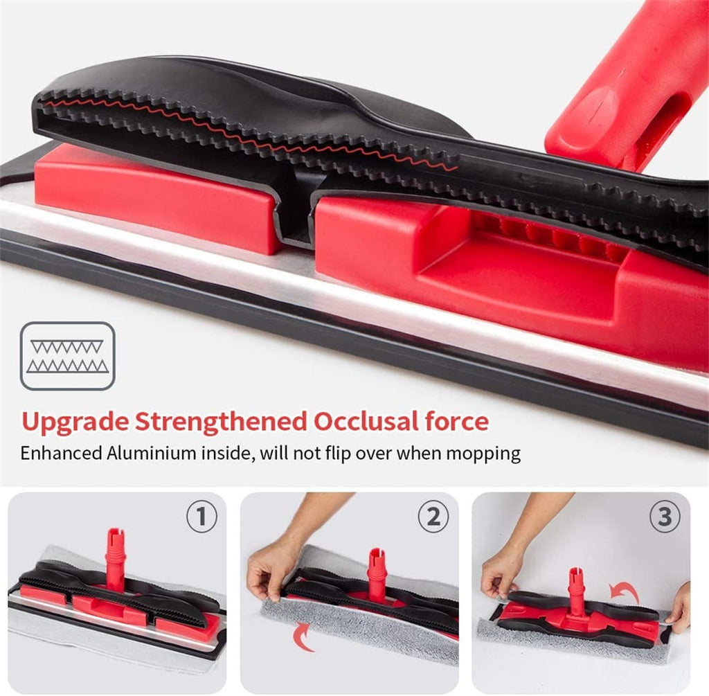 with 4 Washable Pads for Home Cleaning Flat Mop Wet Mop for Hardwood - Image 2