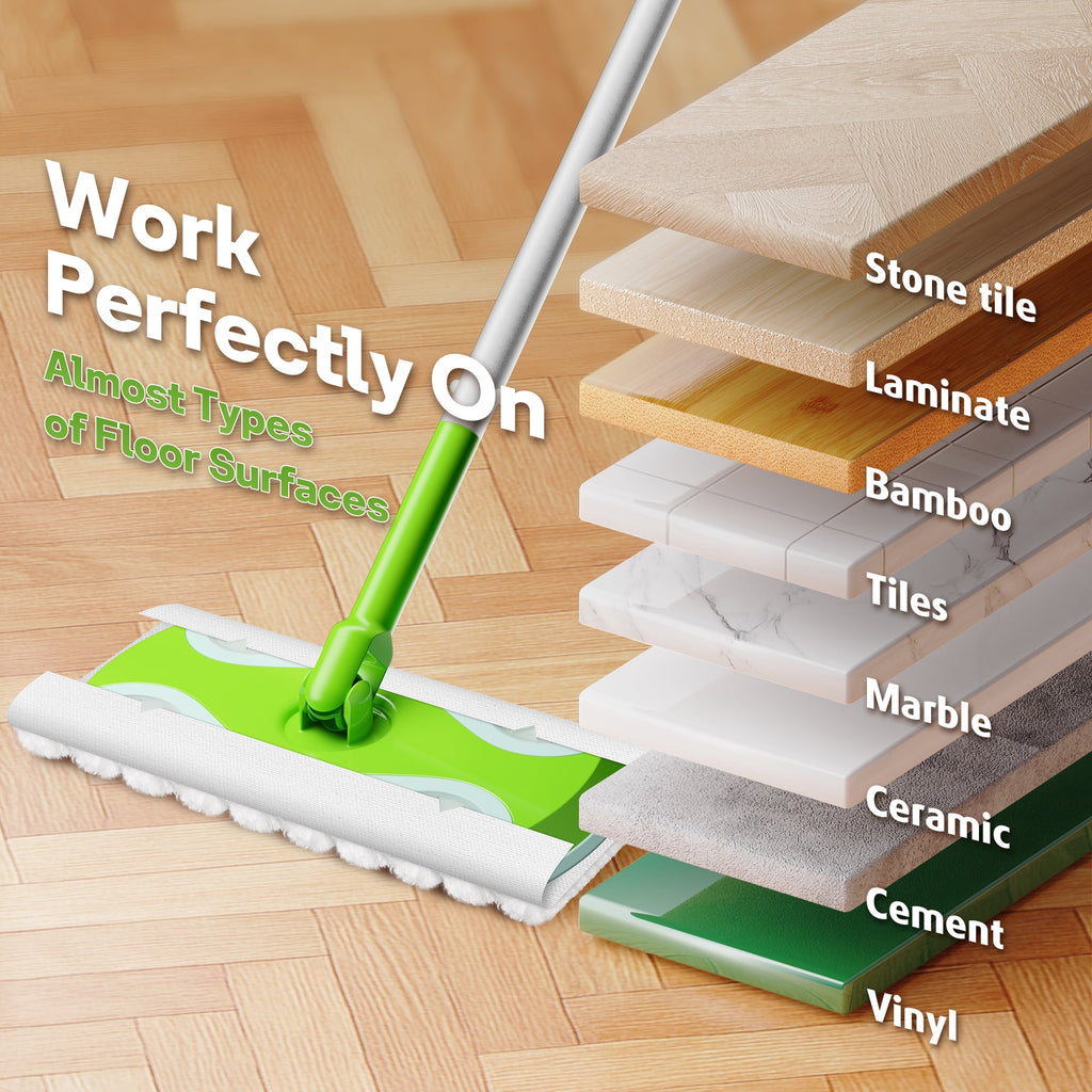 for Floor Cleaning with 30 Disposable Dry Cloth Refills,Multi-Surface Heavy-Duty Electrostatic Sweeper Set,Swivel Hea... - Image 6
