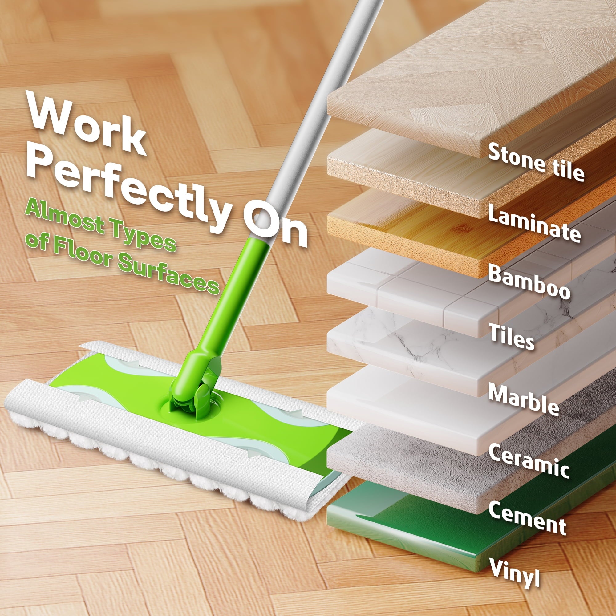 for Floor Cleaning with 30 Disposable Dry Cloth Refills,Multi-Surface Heavy-Duty Electrostatic Sweeper Set,Swivel Hea... - Image 6