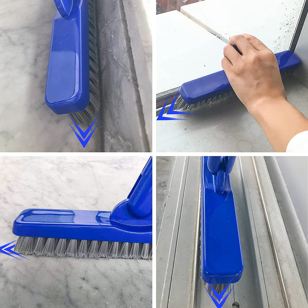 Floor Scrub Brush with Stainless Steel Long Handle, Extendable Cleaning Brush Set-2*Brush Head - Image 3